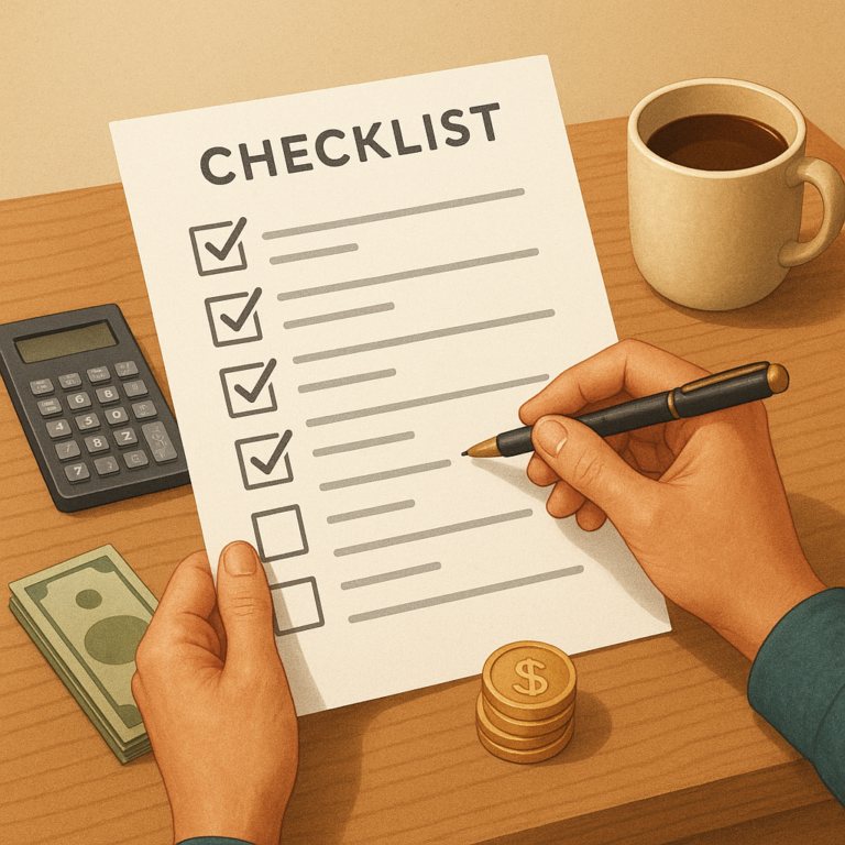 Checklist mensal para controlar gastos sem perder o rumo